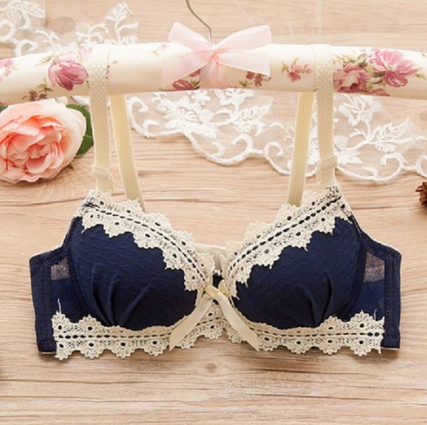 Reggiseno da ragazza con pizzo blu scuro 16