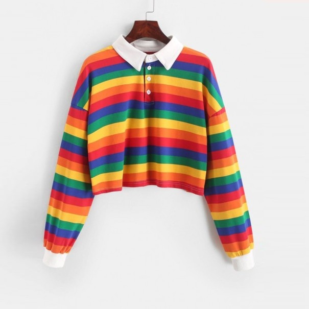 Regnbågströja för kvinnor röd XS