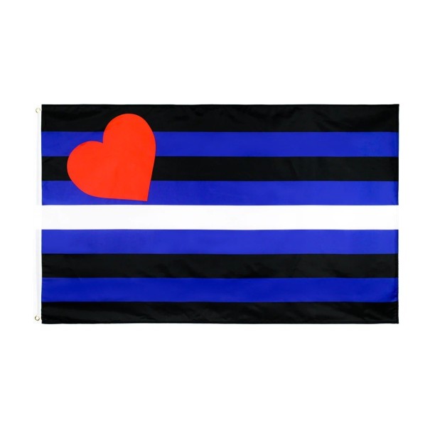 Regnbueflag med hjerte 60 x 90 cm 1