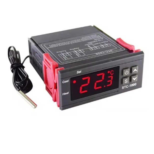 Regulator de temperatură digital LED STC-1000 12V Termostat Termoregulatoare Releu pentru incubatoare Plastic ABS Încălzire și răcire Ecran Setare 1