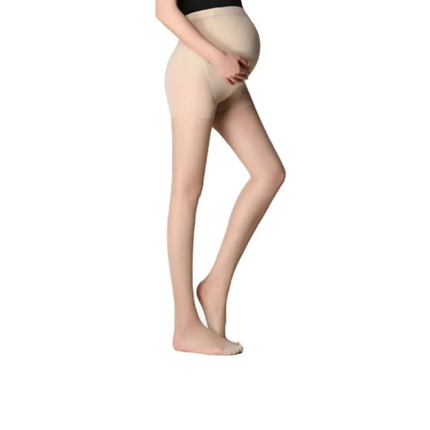 Regulowane legginsy ciążowe Wygodne legginsy dla kobiet w ciąży Elastyczne legginsy ciążowe z wysokim stanem Oddychająca odzież ciążowa do domu i na zewnątrz beżowy