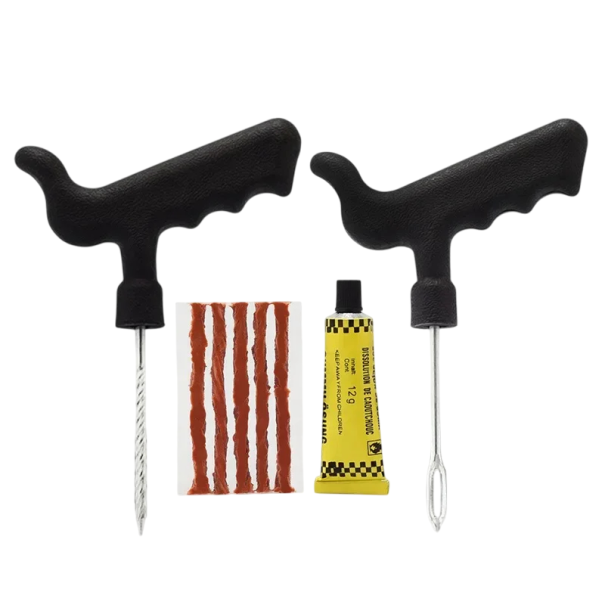 Reifenreparaturset, 8-teilig, Reparaturkabel, T-Griff, Punktionswerkzeug, schlauchlose Reifen, Auto, Moto, Einsetzen von Steckern, Punktion, Kleben 1
