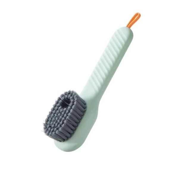 Reinigungsbürste 17x6x4,5 cm mit weichen Borsten und langem Griff Flüssigkeitsbürste für Schuhe und Kleidung Schuh- und Textilreinigungswerkzeug grün