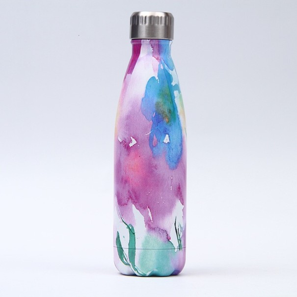 Reiseflasche aus Edelstahl mit Blumenmotiv 2