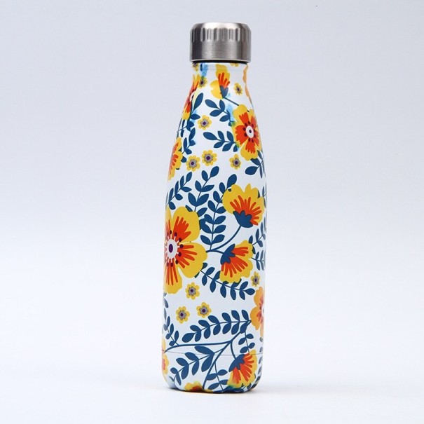 Reiseflasche aus Edelstahl mit Blumenmotiv 3