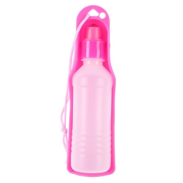 Reiseflasche für Hunde – 500 ml rosa