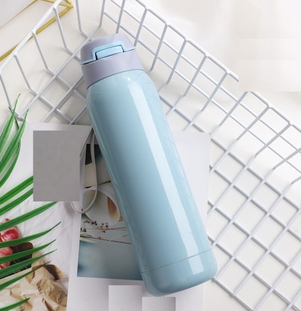 Reiseflasche mit Strohhalm C190 türkis L
