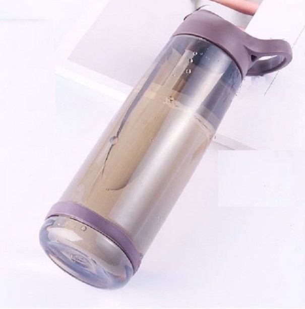 Reiseflasche mit Strohhalm dunkelbraun M