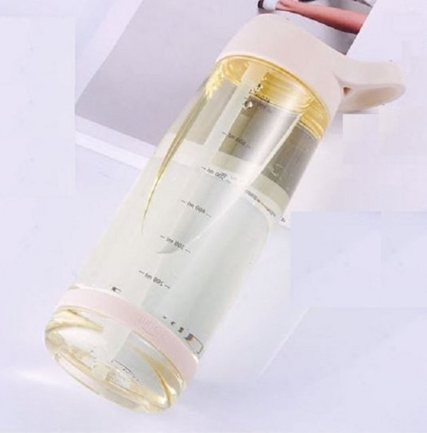 Reiseflasche mit Strohhalm gelb M