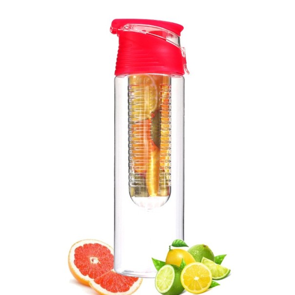 Reisfles met filter rood S