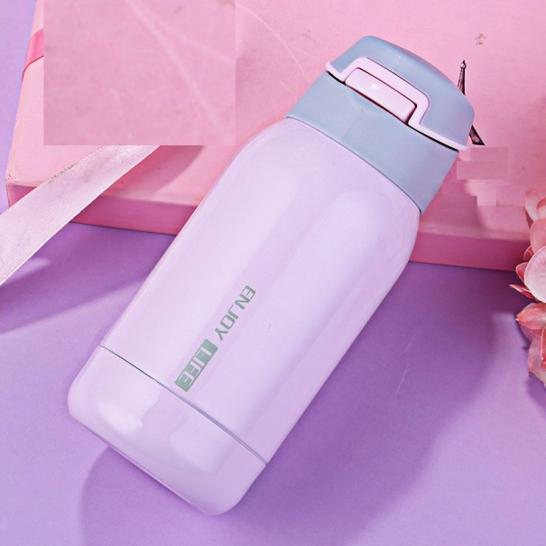 Reisfles met rietje C190 lichtroze S