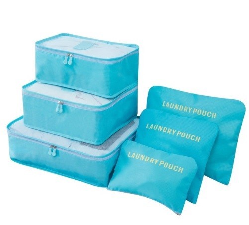 Reiskoffer organizers - 6 stuks turquoise