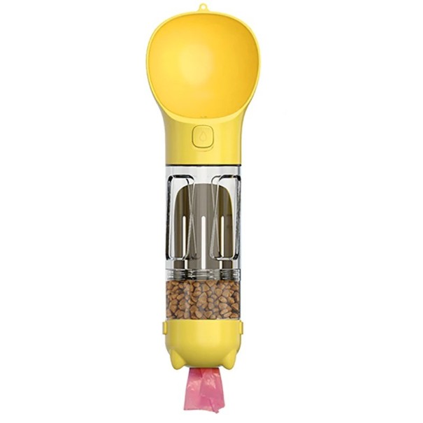 Reiswater- en voedseldispenser geel