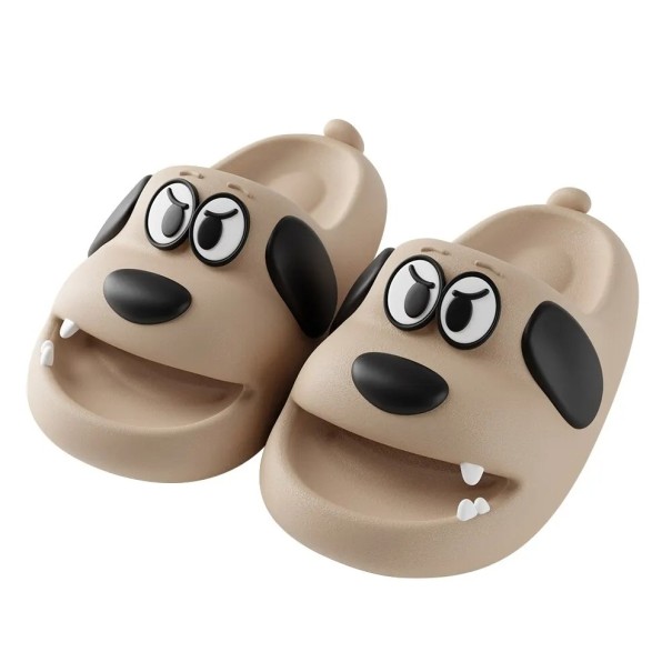 Rejäla hundformade tofflor med hög mjuk sula Halkfria hemmaskor Söta bekväma skor med 3D-hunddesign