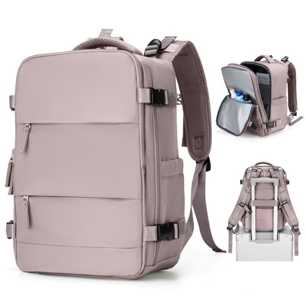 Rejserygsæk 40 x 20 x 25 cm Nylonmateriale Vandtæt inderlomme Sidelomme til flaske Håndbagage Flyvemaskine Weekendture rosa