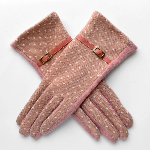 Rękawiczki damskie z klamrą J2832 różowy