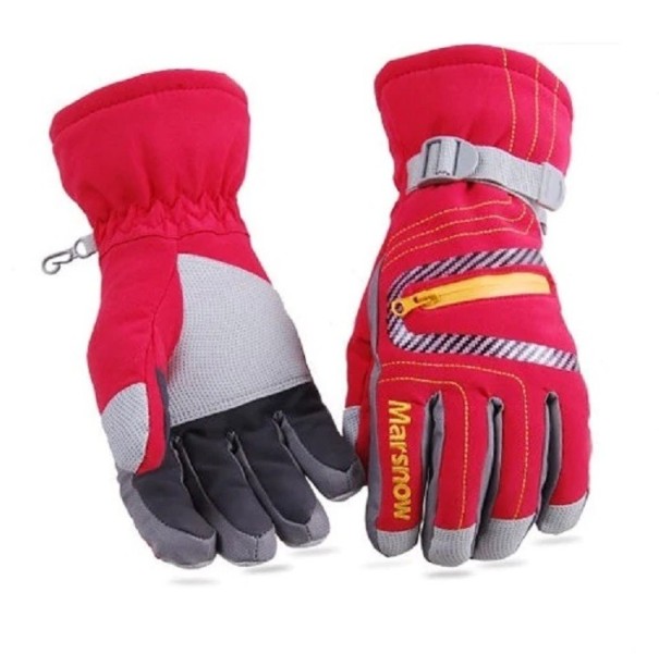 Rękawiczki narciarskie unisex J2917 czerwony L