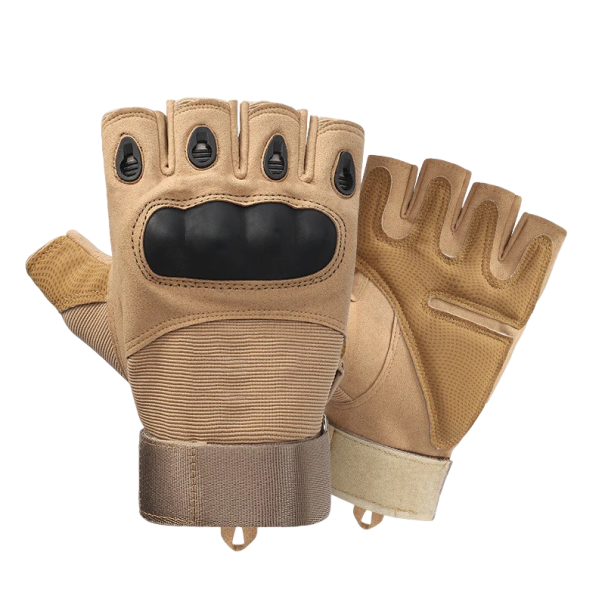 Rękawiczki taktyczne bez palców żółty piasek L