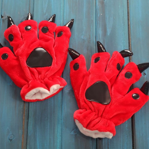 Rękawiczki z pazurami czerwony