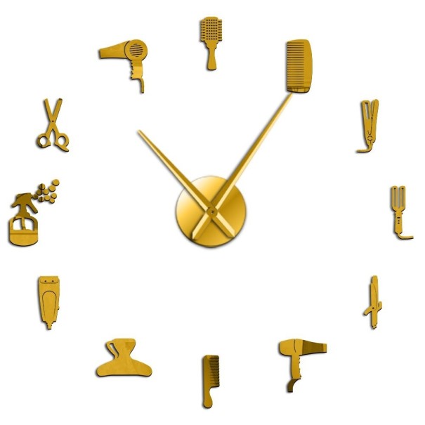 Relógio de parede autocolante G1734 dourado 94 cm