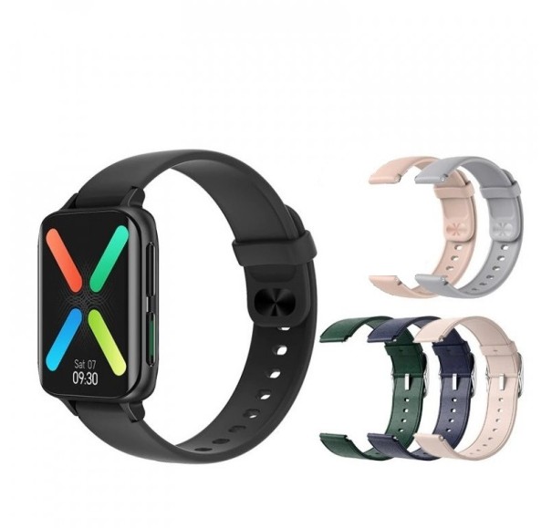 Relógios inteligentes com 5 pulseiras intercambiáveis preto