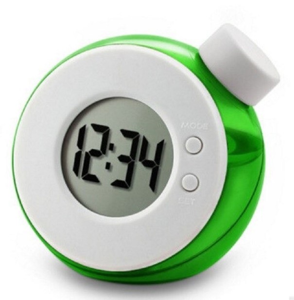 Reloj de agua digital verde