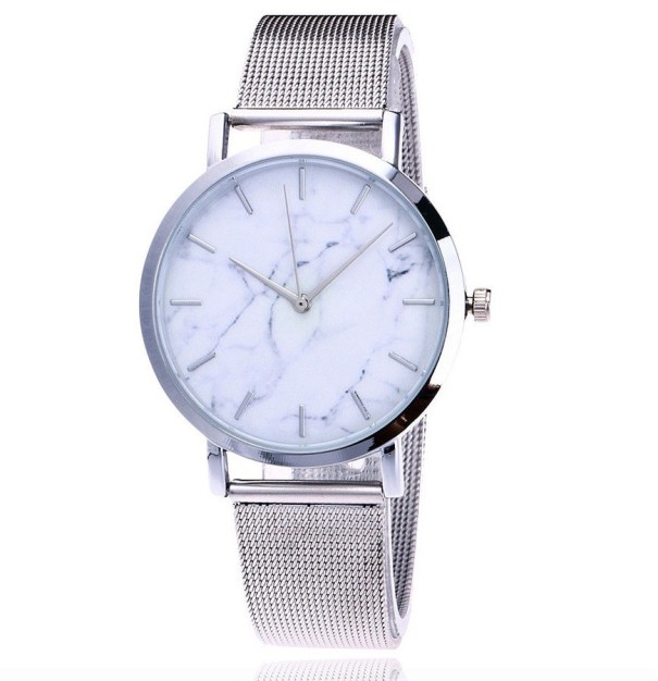 Reloj de lujo para mujer con esfera de mármol J2558 plateado