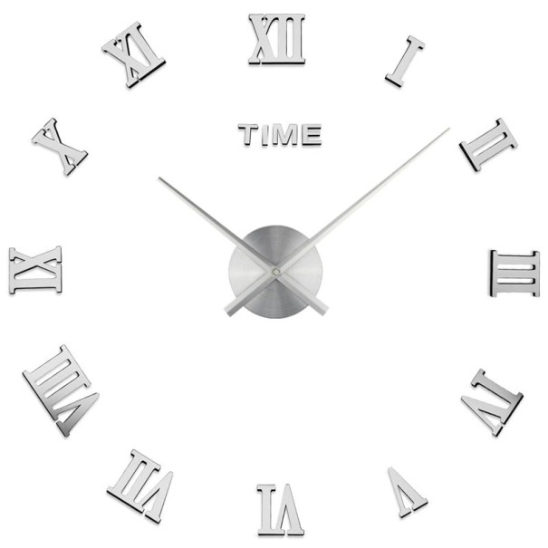 Reloj de pared autoadhesivo G1687 plateado 94 cm
