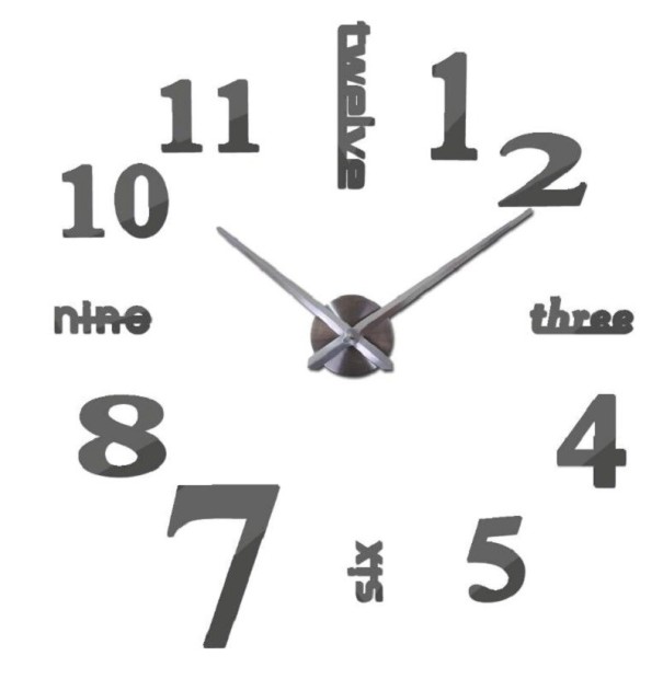 Reloj de pared autoadhesivo G1705 gris 119 cm