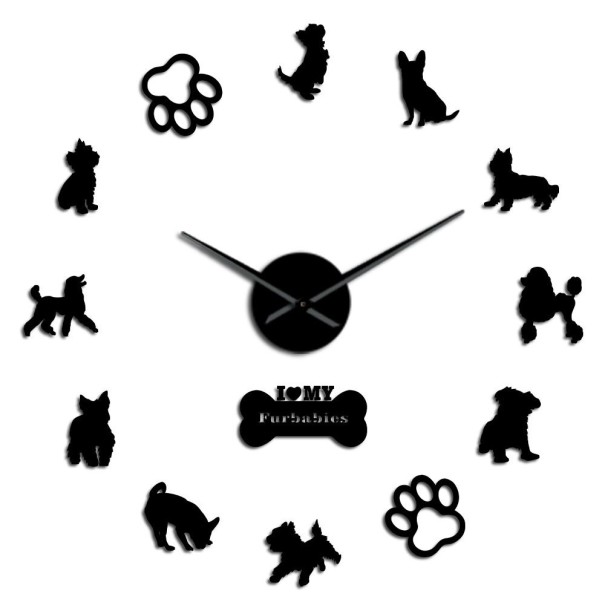 Reloj de pared autoadhesivo G2046 negro 94 cm