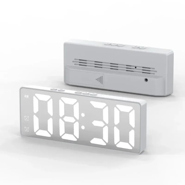 Reloj despertador digital electrónico 160 x 25,5 x 61,5 mm para interiores modernos con visualización precisa de la hora blanco