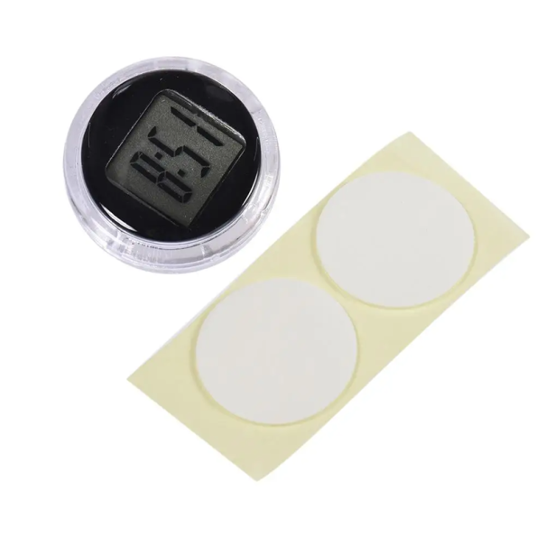 Reloj digital adhesivo para motocicleta, impermeable, transparente, mini cronómetro, reloj con hora precisa y visualización de horas y minutos 1