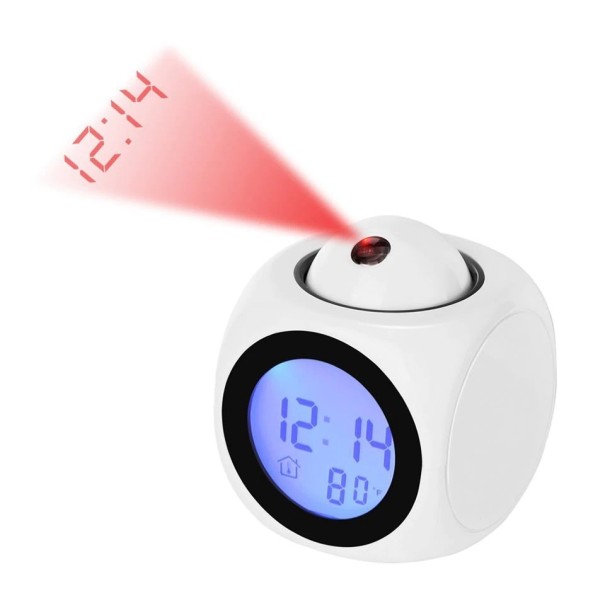 Reloj digital con proyección G1603 blanco