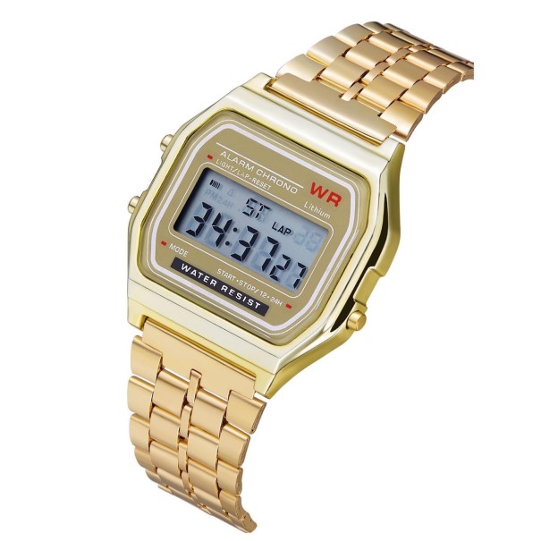 Reloj digital dorado
