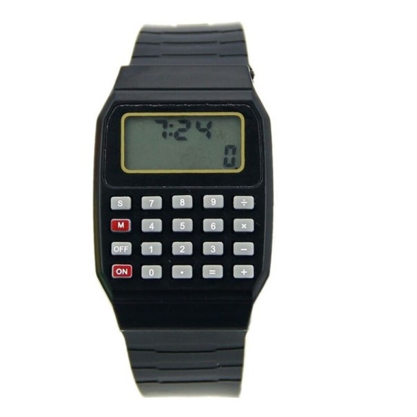Reloj infantil con calculadora negro