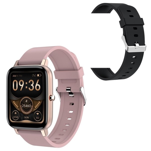 Reloj inteligente con correa intercambiable rosa