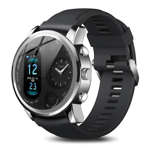 Reloj inteligente híbrido para hombre plateado