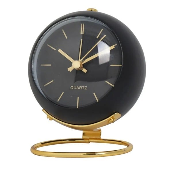 Relojes de mesa despertador 10,5 x 9 x 7 cm Diseño compacto para uso doméstico y de oficina negro