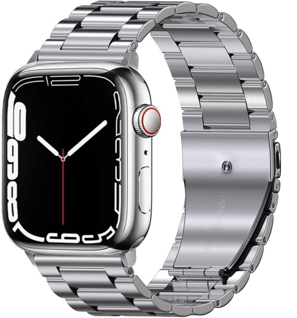Rem til Apple Watch Series 7 45 mm sølv