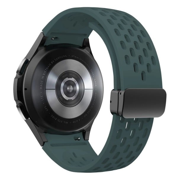 Řemínek na hodinky Samsung Galaxy Watch 4/5/6 40 mm Silikonový řemínek na hodinky s černou přezkou tmavě zelená