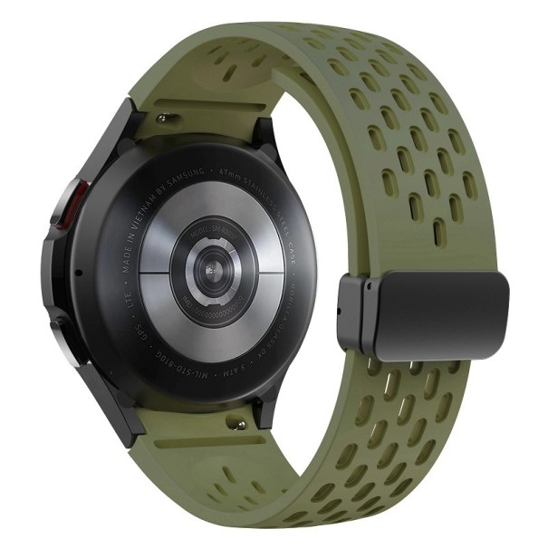 Řemínek na hodinky Samsung Galaxy Watch 4/5/6 44 mm Silikonový řemínek na hodinky s černou přezkou armádní zelená