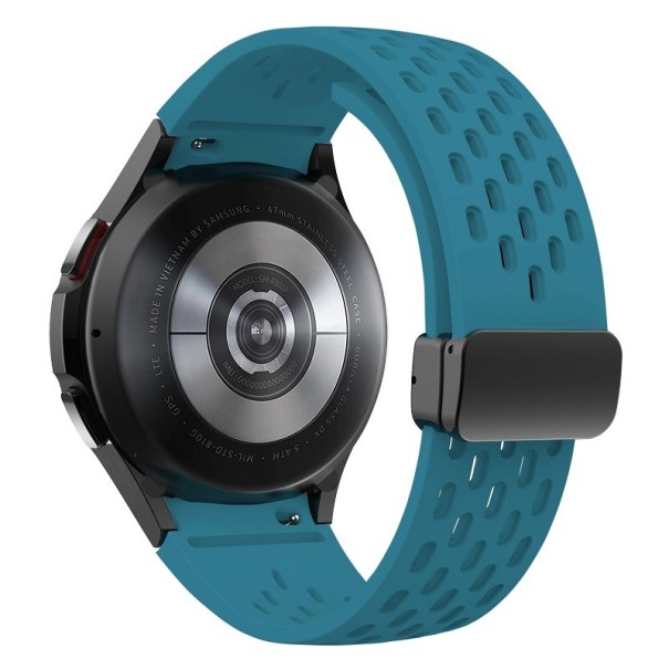 Řemínek na hodinky Samsung Galaxy Watch 4/5/6 44 mm Silikonový řemínek na hodinky s černou přezkou tyrkysová