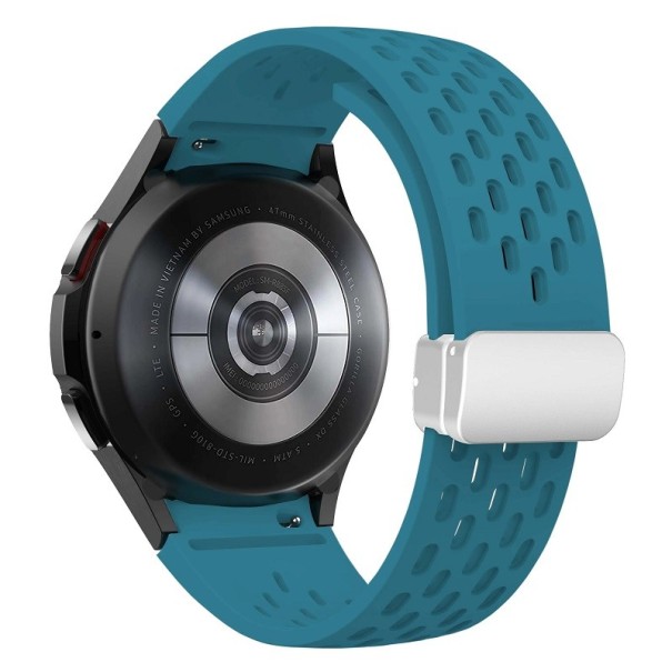 Řemínek na hodinky Samsung Galaxy Watch 4/6 Classic Silikonový řemínek na hodinky s bílou přezkou tyrkysová