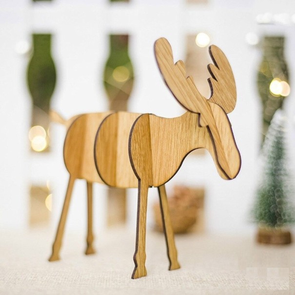 Ren decorativ din lemn maro deschis 10 cm
