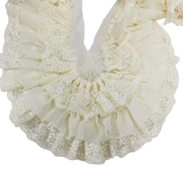 Renda de chiffon plissada de três camadas 10 cm x 91 cm Tecido decorativo para costura Fita decorativa para vestuário Acessórios de casamento Projetos DIY Modificações de moda amarelo