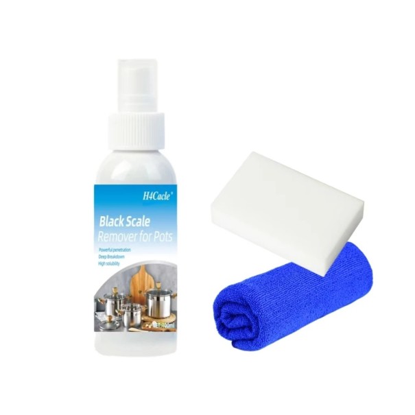 Rengöringsmedel för botten av panna 100 ml spray för att ta bort fett och fläckar svamp trasa för ugn och spishäll 1