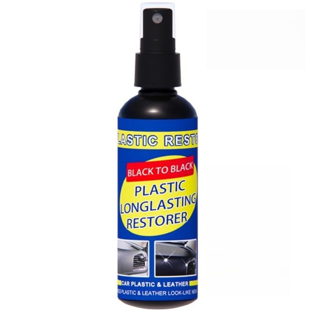 Rengøringsmiddel og genopliver af plastik og læder 100 ml med svamp Bilkosmetik Rengøring og restaurering af plastik Pleje af instrumentbræt og interiør i bilen 1
