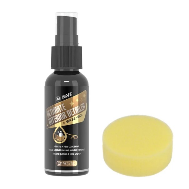 Rénovateur plastiques et cuirs 50 ml Nettoyant cuir avec éponge Entretien intérieur voiture Restauration pièces plastiques et cuirs Cosmétique automobile 1