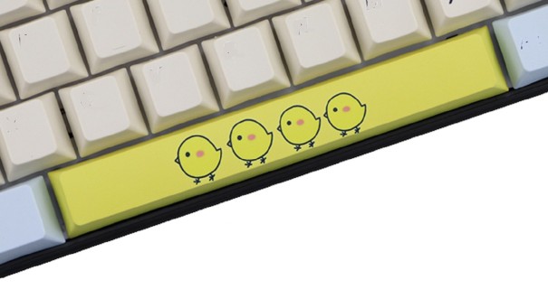 Replaceable Spacebar Key with Chick Print yellow