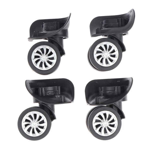 Replacement Swivel Wheels for Luggage 4 pcs Nylon and Rubber Black Silver Wheels Suitcase Replacement Part for Repairing Travel Suitcase 1